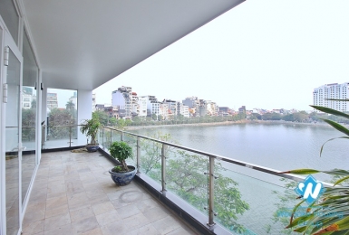 Lake view 03 bedrooms apartment for rent in Quang An st, Tay Ho district 